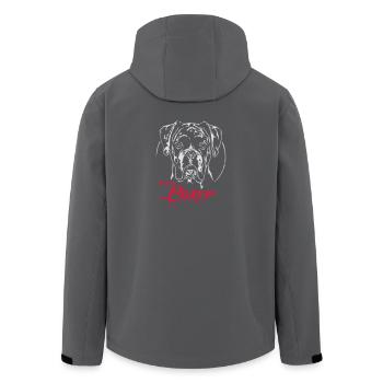 DEUTSCHER BOXER Hunde Hund Wilsigns - Recycelte Männer Softshell-Jacke von Stanley/Stella - Anthrazit - Hinten - AI Model Male 185 light (185cm)