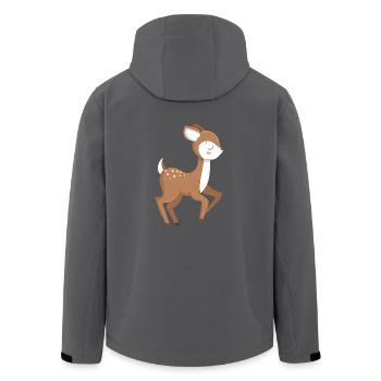 Reh Rehkitz - Recycelte Männer Softshell-Jacke von Stanley/Stella - Anthrazit - Hinten - AI Model Male 185 light (185cm)