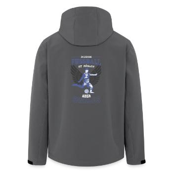 Fußball Leben sinnlos - Geschenk - Recycelte Männer Softshell-Jacke von Stanley/Stella - Anthrazit - Hinten - AI Model Male 185 light (185cm)