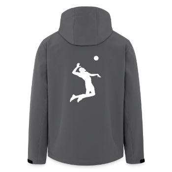 Beach Volleyball Spieler Sport - Recycelte Männer Softshell-Jacke von Stanley/Stella - Anthrazit - Hinten - AI Model Male 185 light (185cm)