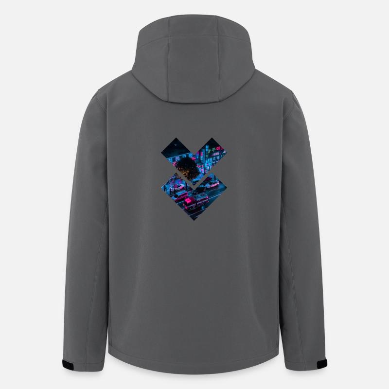 Cyberpunk neons - Recycelte Männer Softshell-Jacke von Stanley/Stella - Anthrazit