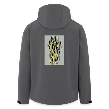 Camouflage Kunst Gelb Gaming - Recycelte Männer Softshell-Jacke von Stanley/Stella - Anthrazit - Hinten - AI Model Male 185 light (185cm)