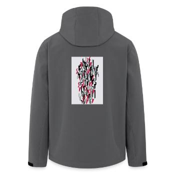 Camouflage Kunst Rot Gaming - Recycelte Männer Softshell-Jacke von Stanley/Stella - Anthrazit - Hinten - AI Model Male 185 light (185cm)