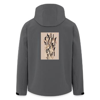 Camouflage Kunst Sand Gaming - Recycelte Männer Softshell-Jacke von Stanley/Stella - Anthrazit - Hinten - AI Model Male 185 light (185cm)