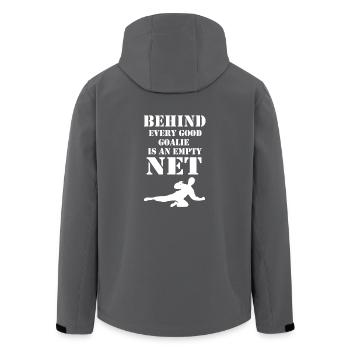 Floorball Goalkeeper - Recycelte Männer Softshell-Jacke von Stanley/Stella - Anthrazit - Hinten - AI Model Male 185 light (185cm)
