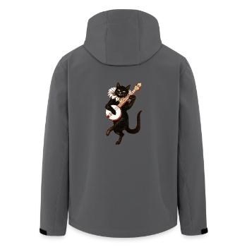 Katze - Recycelte Männer Softshell-Jacke von Stanley/Stella - Anthrazit - Hinten - AI Model Male 185 light (185cm)