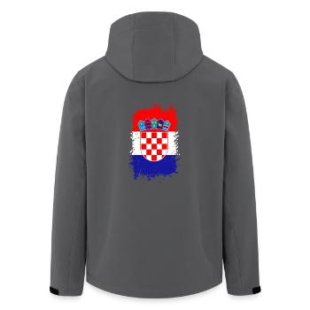 Kroatien - Recycelte Männer Softshell-Jacke von Stanley/Stella - Anthrazit - Hinten - AI Model Male 185 light (185cm)