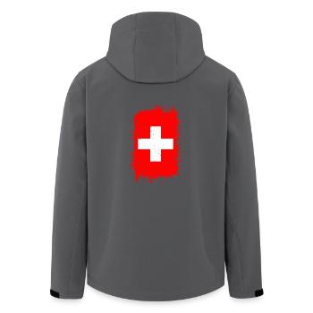 Schweiz - Recycelte Männer Softshell-Jacke von Stanley/Stella - Anthrazit - Hinten - AI Model Male 185 light (185cm)