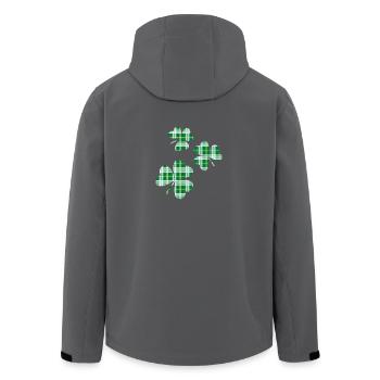 3 St. Patrick's Day Irish Tartan Kleeblätter - Recycelte Männer Softshell-Jacke von Stanley/Stella - Anthrazit - Hinten - AI Model Male 185 light (185cm)