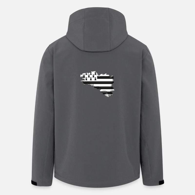 carte Bretagne drapeau Breizh - Veste softshell homme en polyester recyclé Stanley/Stella - charbon