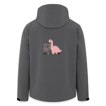Buchstabe R - Recycelte Männer Softshell-Jacke von Stanley/Stella - Anthrazit - Hinten - AI Model Male 185 light (185cm)
