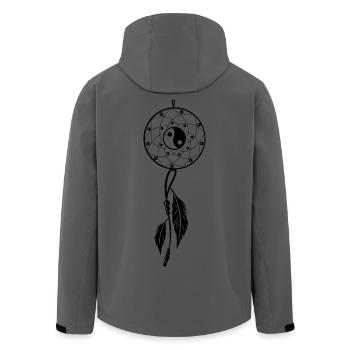 Traumfänger mit Federn und Yin & Yang - Recycelte Männer Softshell-Jacke von Stanley/Stella - Anthrazit - Hinten - AI Model Male 185 light (185cm)