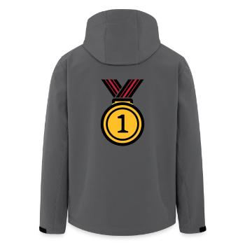 Siegermedallie - Recycelte Männer Softshell-Jacke von Stanley/Stella - Anthrazit - Hinten - AI Model Male 185 light (185cm)
