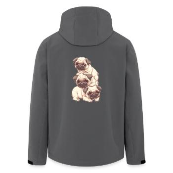 Mops Stapel - Recycelte Männer Softshell-Jacke von Stanley/Stella - Anthrazit - Hinten - AI Model Male 185 light (185cm)