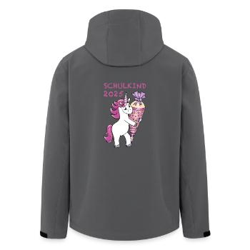 Einhorn mit Zuckertüte Einschulung Schulkind 2025 - Recycelte Männer Softshell-Jacke von Stanley/Stella - Anthrazit - Hinten - AI Model Male 185 light (185cm)