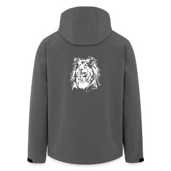 Collie Langhaar Hundeportrait Hunde Hund Wilsigns - Recycelte Männer Softshell-Jacke von Stanley/Stella - Anthrazit - Hinten - AI Model Male 185 light (185cm)