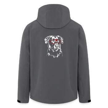 Lustiger BEAUCERON Brille Hunde Hund Wilsigns - Recycelte Männer Softshell-Jacke von Stanley/Stella - Anthrazit - Hinten - AI Model Male 185 light (185cm)