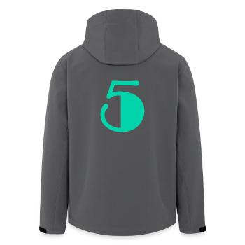 5. 5 JAHRE. 5-JÄHRIGES JUBILÄUM. GEBURTSTAG 5 JAHRE. ANN - Recycelte Männer Softshell-Jacke von Stanley/Stella - Anthrazit - Hinten - AI Model Male 185 light (185cm)