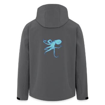 Tintenfisch - Recycelte Männer Softshell-Jacke von Stanley/Stella - Anthrazit - Hinten - AI Model Male 185 light (185cm)
