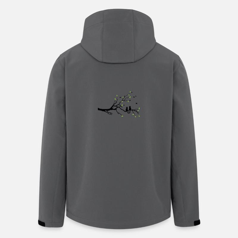 2 Katzen mit Herz sitzen auf einem Baum. - Recycelte Männer Softshell-Jacke von Stanley/Stella - Anthrazit