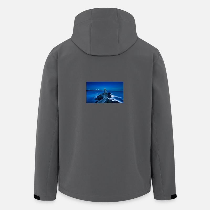 Coast with lighthouse - Men’s Recycled Softshell Jacket by Stanley/Stella - anthracite