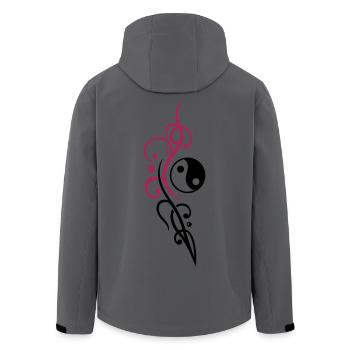 Yin & Yang symbol, Tribal and Tattoo Style. - Men’s Recycled Softshell Jacket by Stanley/Stella - anthracite - Back - AI Model Male 185 light (185cm)