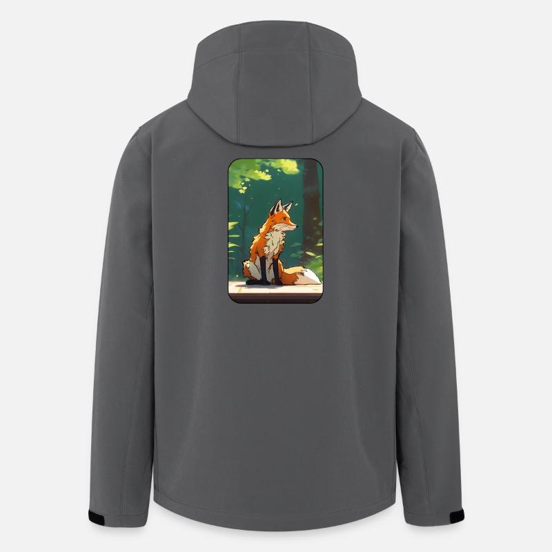 Fuchs im Wald - Recycelte Männer Softshell-Jacke von Stanley/Stella - Anthrazit