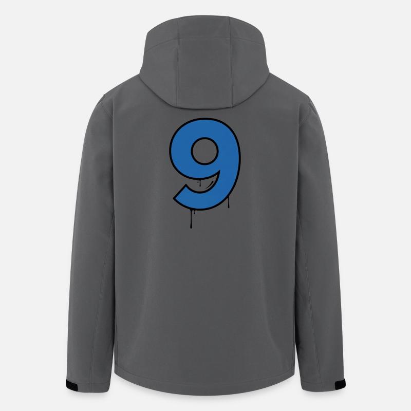 Graffiti Chiffre Neuf Goutte Bleue - Veste softshell homme en polyester recyclé Stanley/Stella - charbon