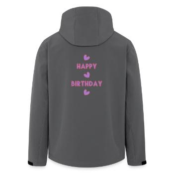 ALLES GUTE ZUM GEBURTSTAG!. ALLES GUTE ZUM GEBURTSTAG!. JAHRESTAG. - Recycelte Männer Softshell-Jacke von Stanley/Stella - Anthrazit - Hinten - AI Model Male 185 light (185cm)
