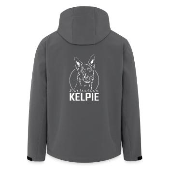Wilsigns AUSTRALIAN KELPIE Hütehund Hundeportrait - Recycelte Männer Softshell-Jacke von Stanley/Stella - Anthrazit - Hinten - AI Model Male 185 light (185cm)