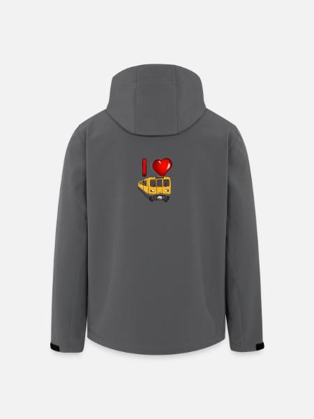 Ich liebe Züge: Gelbe U-Bahn Herzdesign - Recycelte Männer Softshell-Jacke von Stanley/Stella - Anthrazit