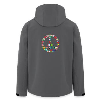 Peace Weltfrieden - Recycelte Männer Softshell-Jacke von Stanley/Stella - Anthrazit - Hinten - AI Model Male 185 light (185cm)