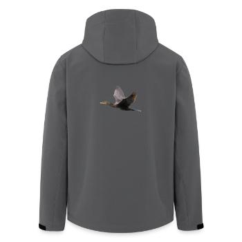 Cormorant in flight - Men’s Recycled Softshell Jacket by Stanley/Stella - anthracite - Back - AI Model Male 185 light (185cm)