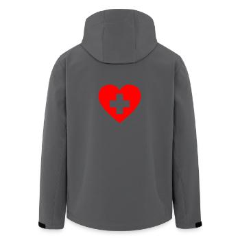 Erste-Hilfe-Herz - Recycelte Männer Softshell-Jacke von Stanley/Stella - Anthrazit - Hinten - AI Model Male 185 light (185cm)