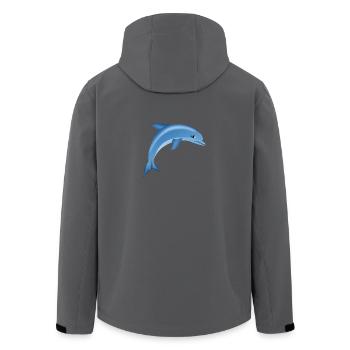 Blauer niedlicher Delphin - Recycelte Männer Softshell-Jacke von Stanley/Stella - Anthrazit - Hinten - AI Model Male 185 light (185cm)