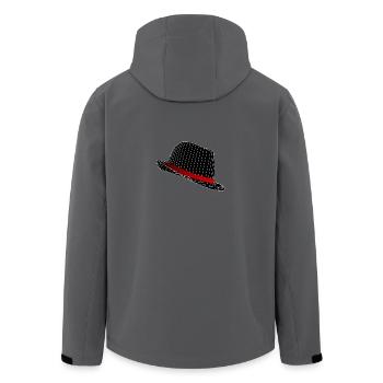 Eleganter Hut im Nadelstreifendesign. - Recycelte Männer Softshell-Jacke von Stanley/Stella - Anthrazit - Hinten - AI Model Male 185 light (185cm)