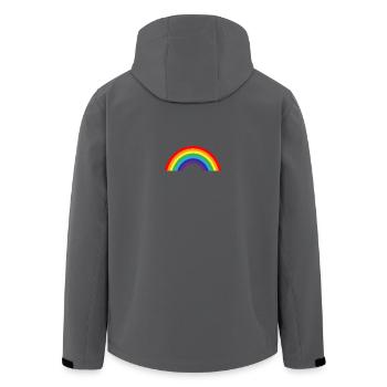 Regenbogen - Recycelte Männer Softshell-Jacke von Stanley/Stella - Anthrazit - Hinten - AI Model Male 185 light (185cm)