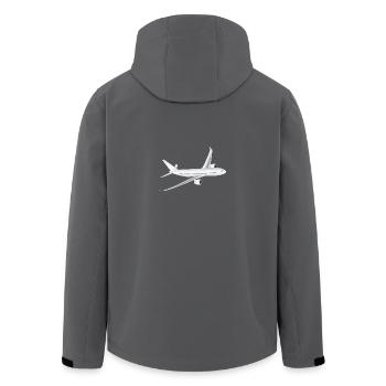 Flugzeug - Recycelte Männer Softshell-Jacke von Stanley/Stella - Anthrazit - Hinten - AI Model Male 185 light (185cm)