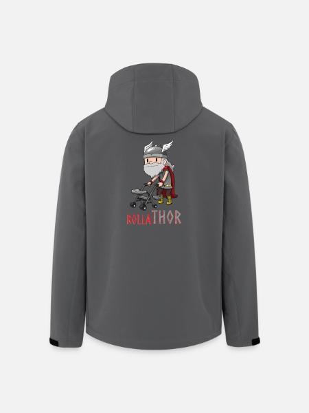 RollaTHOR - Lusiges Thor Rollator Design - Recycelte Männer Softshell-Jacke von Stanley/Stella - Anthrazit