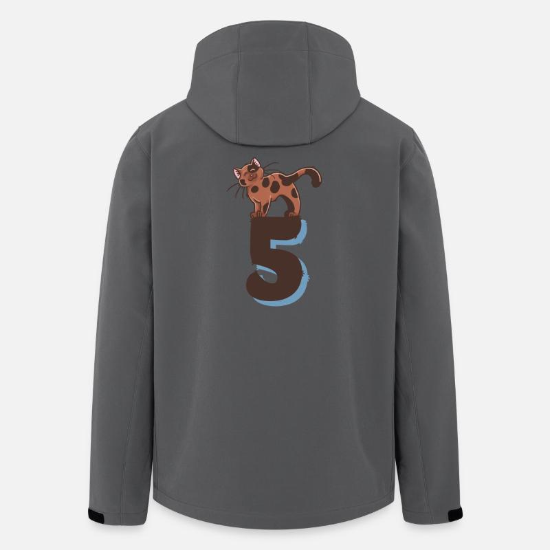 Katze Zahl 5 - Recycelte Männer Softshell-Jacke von Stanley/Stella - Anthrazit