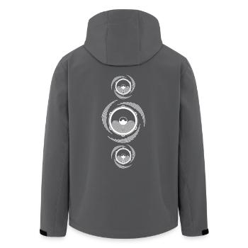 Spiral Sound Bass Speaker - Recycelte Männer Softshell-Jacke von Stanley/Stella - Anthrazit - Hinten - AI Model Male 185 light (185cm)