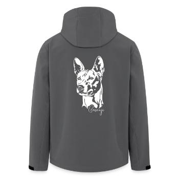BASENJI Portrait Hundeportrait Hunde Wilsigns - Recycelte Männer Softshell-Jacke von Stanley/Stella - Anthrazit - Hinten - AI Model Male 185 light (185cm)