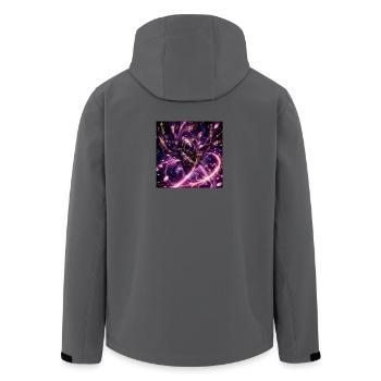Kosmischer Samurai im Sternenwirbel - Recycelte Männer Softshell-Jacke von Stanley/Stella - Anthrazit - Hinten - AI Model Male 185 light (185cm)