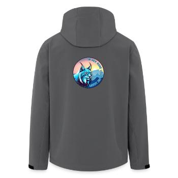 Lynx at sunset – peace and strength - Men’s Recycled Softshell Jacket by Stanley/Stella - anthracite - Back - AI Model Male 185 light (185cm)