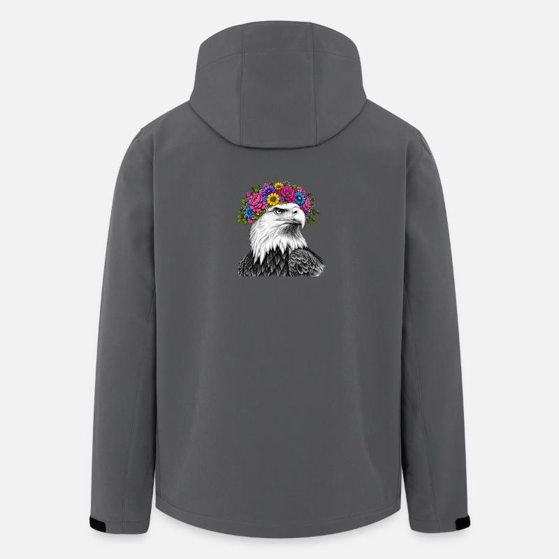 Blumenkrone Adler Portrait - Recycelte Männer Softshell-Jacke von Stanley/Stella - Anthrazit