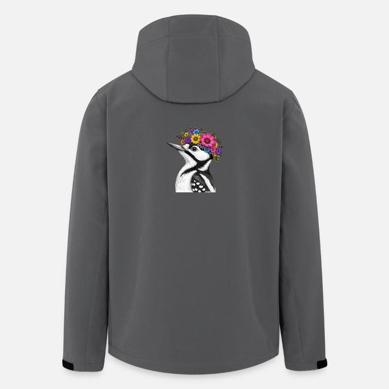 Flower Wreath Bird - Men’s Recycled Softshell Jacket by Stanley/Stella - anthracite