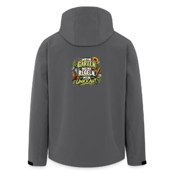 Mein Garten. Meine Regeln. Mein Unkraut. - Recycelte Männer Softshell-Jacke von Stanley/Stella - Anthrazit - Hinten - AI Model Male 185 light (185cm)