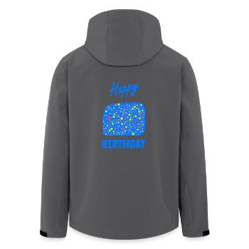 ALLES GUTE ZUM GEBURTSTAG. ALLES GUTE ZUM GEBURTSTAG. JAHRESTAG. - Recycelte Männer Softshell-Jacke von Stanley/Stella - Anthrazit - Hinten - AI Model Male 185 light (185cm)