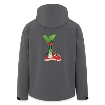Lauch vs. Steak! Vegan-Power! - Recycelte Männer Softshell-Jacke von Stanley/Stella - Anthrazit - Hinten - AI Model Male 185 light (185cm)
