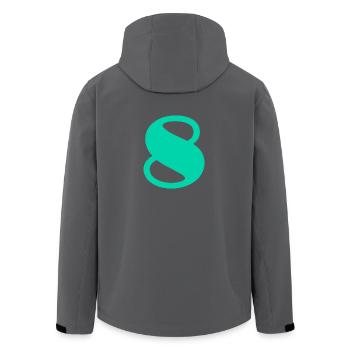 8. 8 JAHRE. 8. JUBILÄUM. GEBURTSTAG 8 JAHRE - Recycelte Männer Softshell-Jacke von Stanley/Stella - Anthrazit - Hinten - AI Model Male 185 light (185cm)